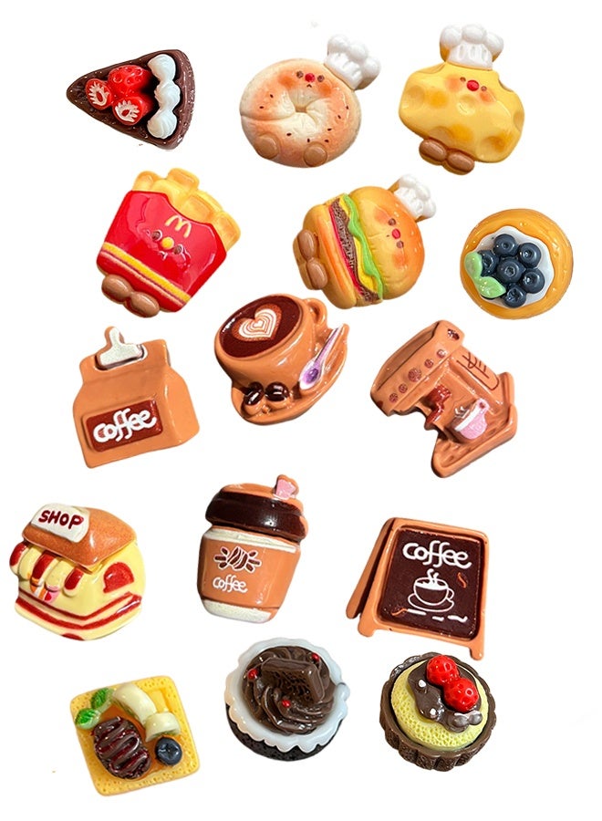Happy D 15-Piece Fridge Magnets Set, 3D Resin Magnet Refrigerator Stickers, Lovely Creative Food Shaped Magnets Home Refrigerator Stickers - Image 1